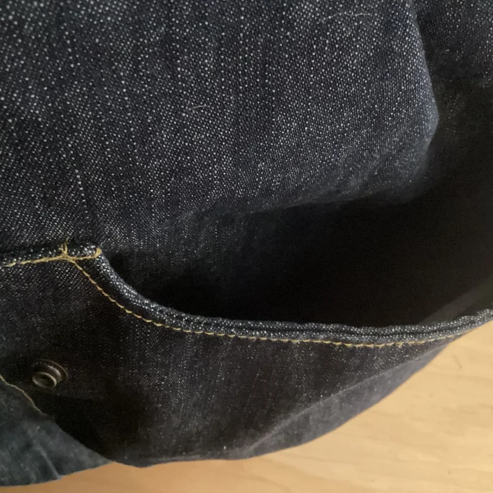Vintage Finger In The Nose Denim Jumbo Baby Crossbody Bag